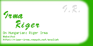 irma riger business card
